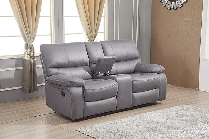 Betsy Furniture Microfiber Reclining Sofa Couch Set Living Room Set 8007