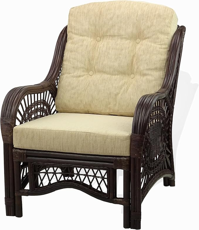 Malibu Lounge Living Accent Armchair Natural Rattan Wicker Handmade Design