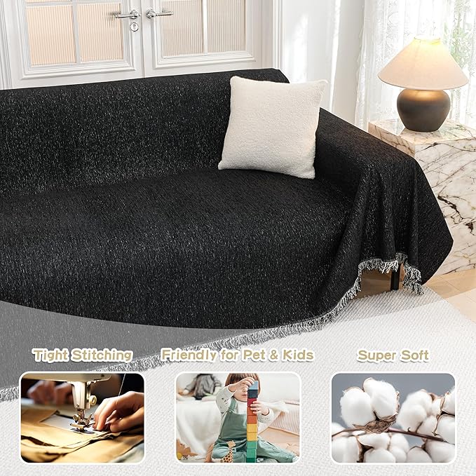 MYSKY HOME Couch Covers for Sofa, Non Slip Soft Sofa Cover, Couch Cover for