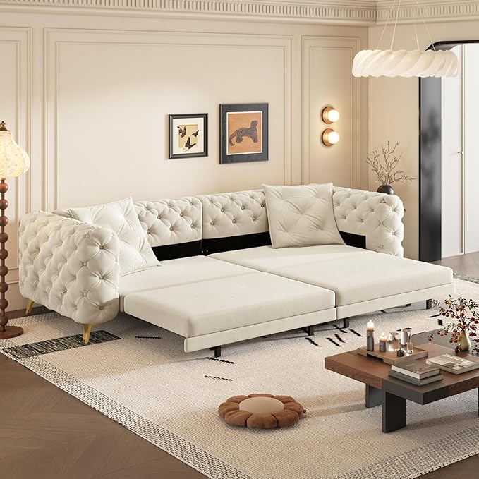 97.7" Convertible Queen Sleeper Sofa
