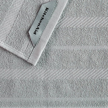 KitchenAid Albany Dishcloth 8 Pack Set, Matte Grey/White