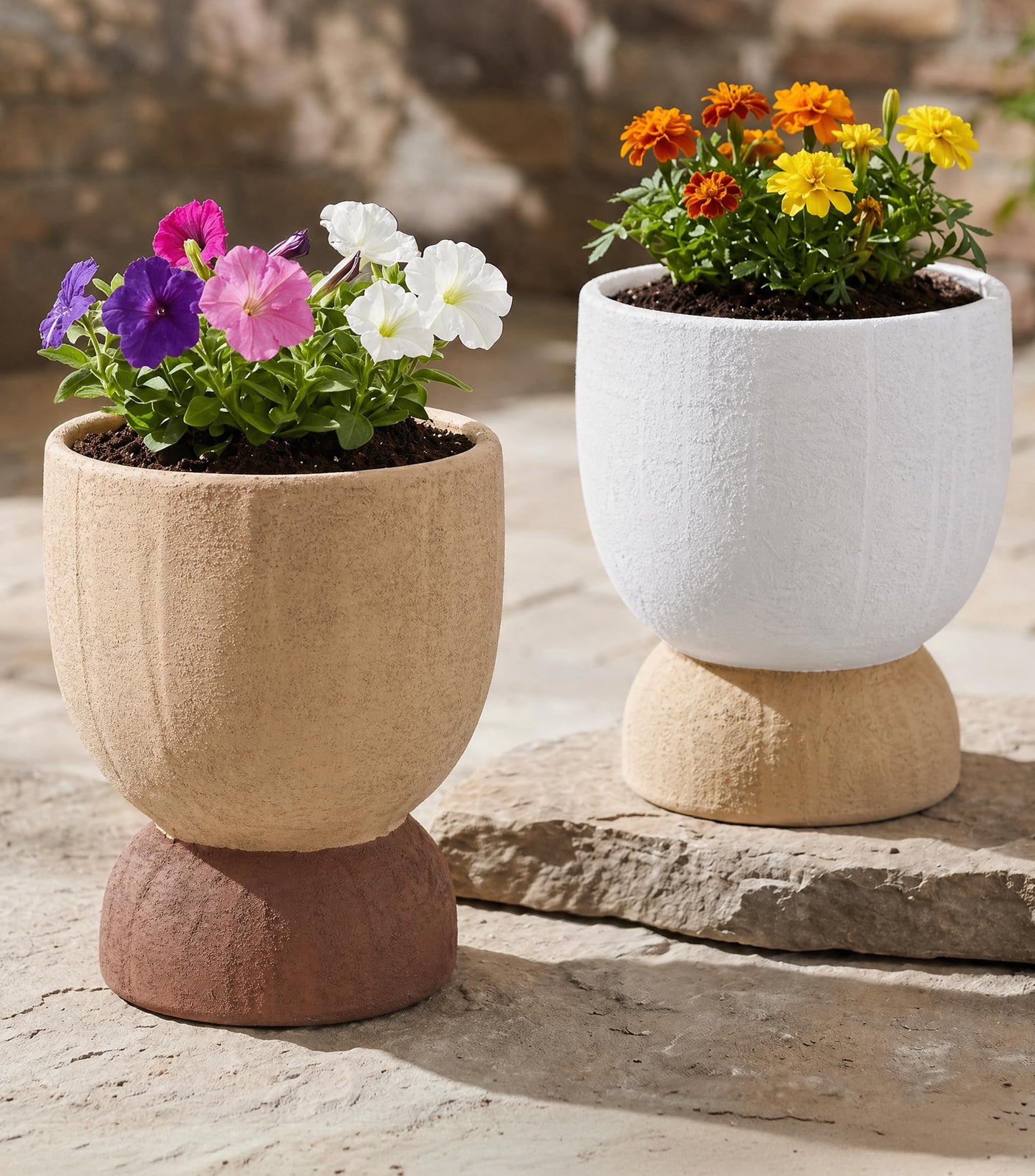 DREAMLOOM Terracotta Planter for Plant Flowers, 6.4Inch Terracotta Pots for Succulents, Bonsai, Fairy Gardens, Herbs, Terra Cotta Color(Two-Tone)