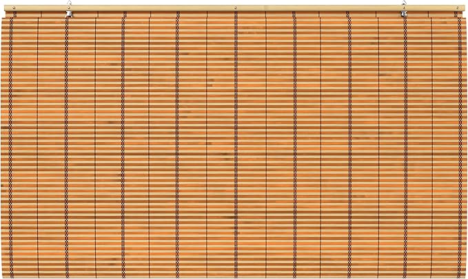 Red Lantern Burnt Bamboo Cordless Window Shade