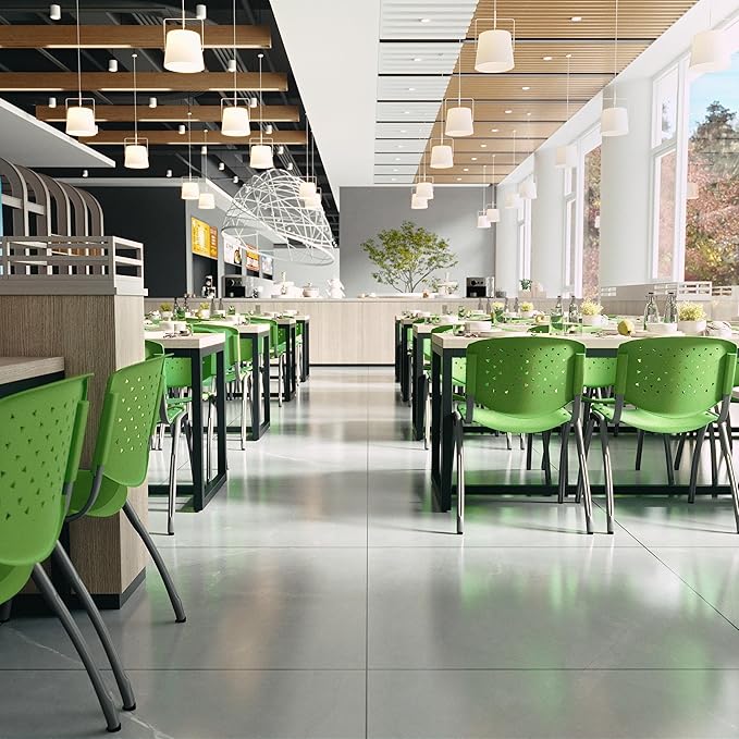 Flash Furniture HERCULES -5 Pack 880 lb. Capacity Green Plastic Stack Chair |
