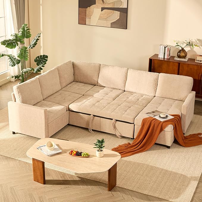 GOSUHI 107" Sleeper Sofa, Set of Modular Pieces