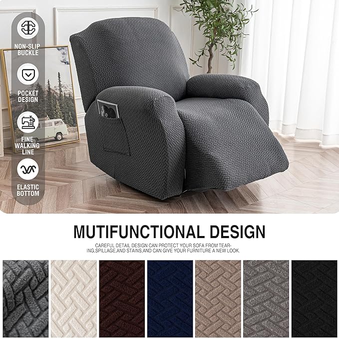 Genina Recliner Chair Cover, Stretch Reclining Chair Covers, Recliner Sofa