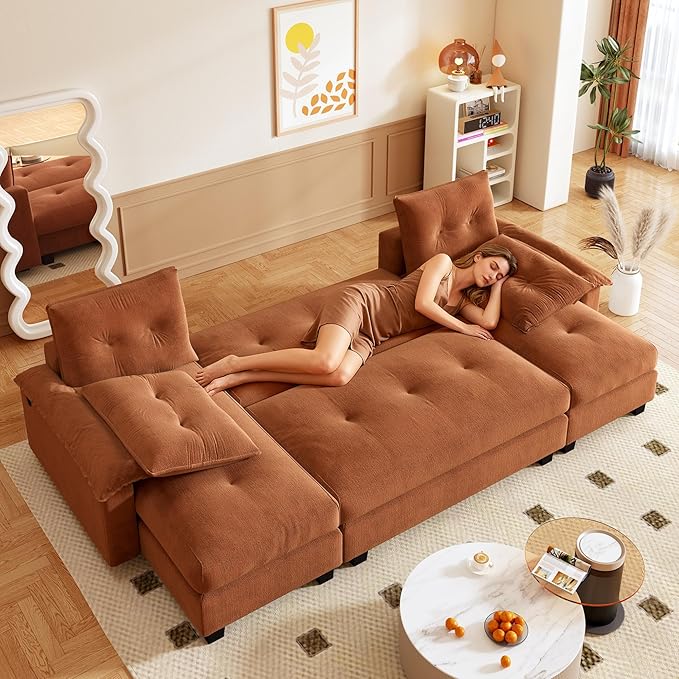 104.7" U-Shaped Sleeper Sofa