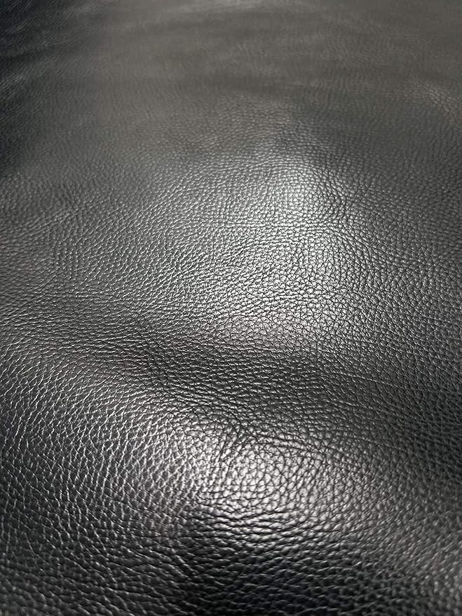 NAT Leathers | Black Pebbled Soft Faux Leather Fabric Material Sheet PU | 10