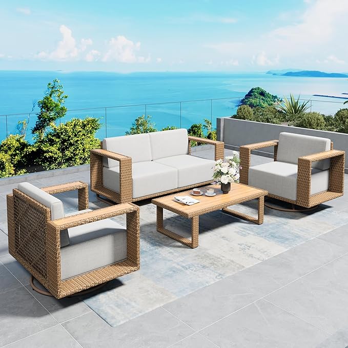 SUNSHINE VALLEY 4 Pieces Patio Furniture Set