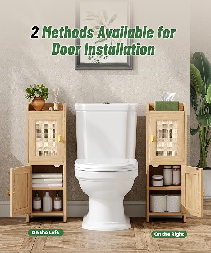 Akxomel Rattan Small Bathroom Cabinet