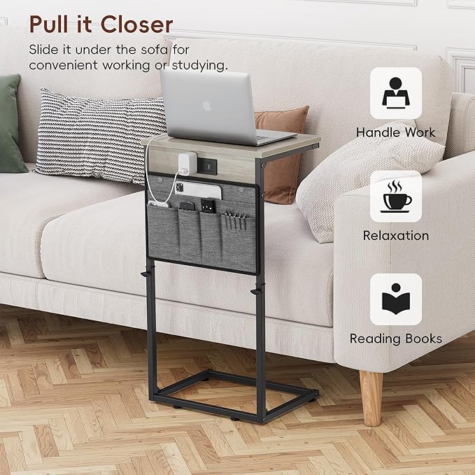 Vagusicc C-Shaped End Table