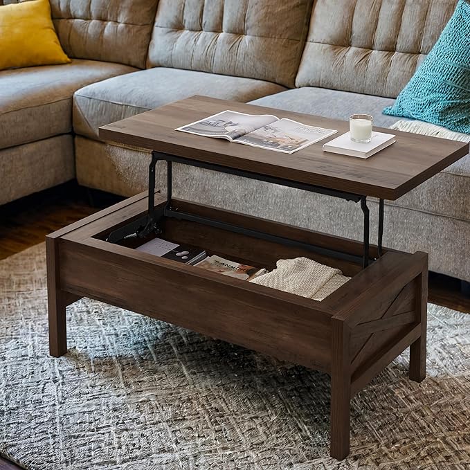 Lift Top Coffee Table with Hidden Compartment, Storage Coffee Table with Lift