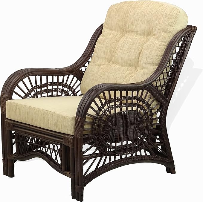 Malibu Lounge Living Accent Armchair Natural Rattan Wicker Handmade Design