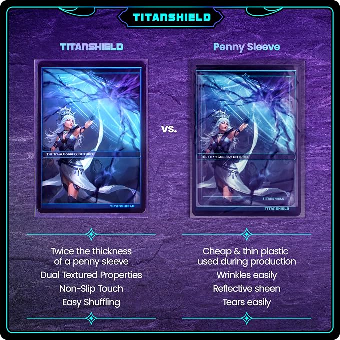 TitanShield Premium Card Sleeves | Compatible with Pokemon, One Piece, Lorcana, Flesh & Blood, & Magic The Gathering MTG | (150 Sleeves - Standard) (1, Clear, Standard | 66x91mm)