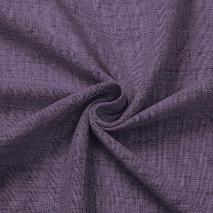 Tollpiz Short Linen Curtain Bedroom Rod Pocket Semi Sheer Curtains Burlap Light Filtering Thick Linen Drape for Living Room, 38 x 54 inches Long, Royal Purple, Set of 2 Panels