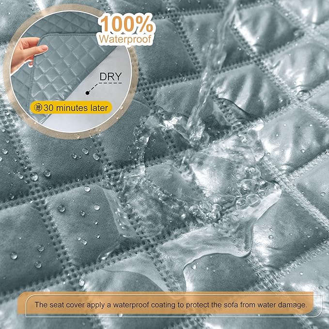HDCAXKJ 100% Waterproof Reclining Sectional Couch Covers L Shape Recliner Sofa