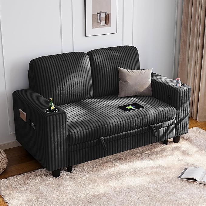LINSY HOME Loveseat Sofa with Storage