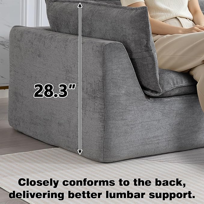 Boneless Loveseat Couch Sectional Cloud Couch Oversized Modular Sectional Sofa