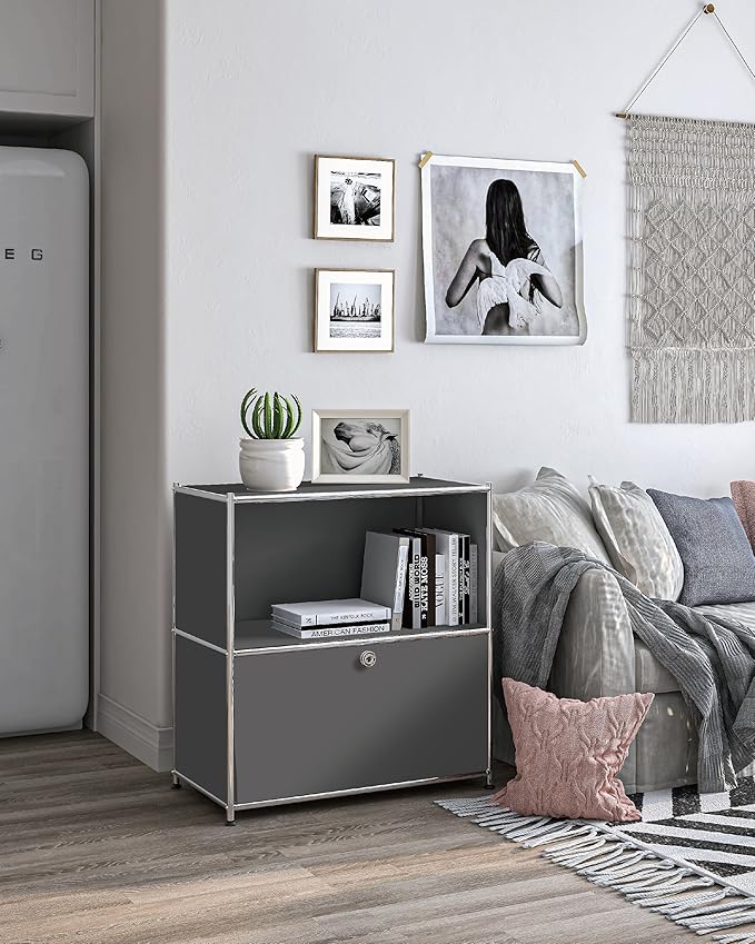 32.5-Inch Flip-Top Side Table & Buffet Cabinet