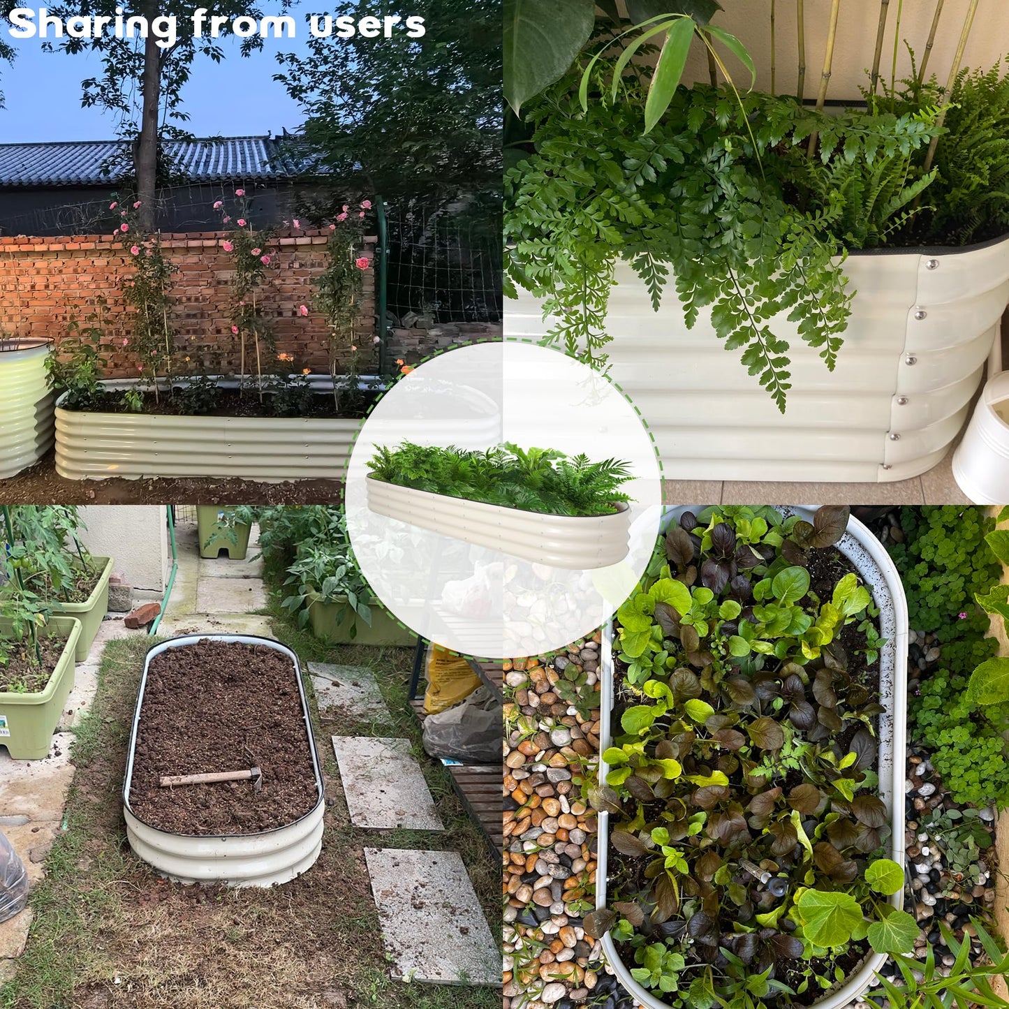 ToBoom Galvanized Raised Garden Bed Kit Outdoor Metal Garden Planter Box for Backyard Gardening, Planting Vegetables, and Patio (94.4"x23.6"x11.8")