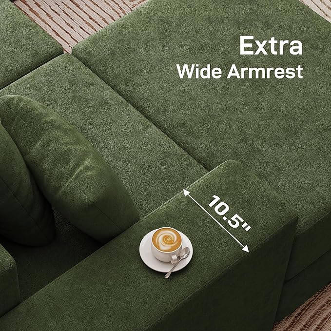 Living&Giving 128" U-Shaped Cloud Sectional Couch