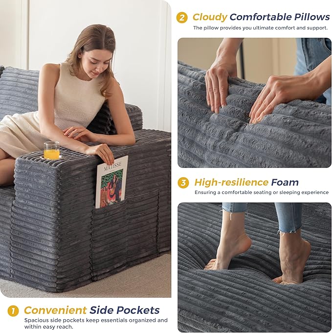 MAXYOYO 104" Modular Sectional Couch