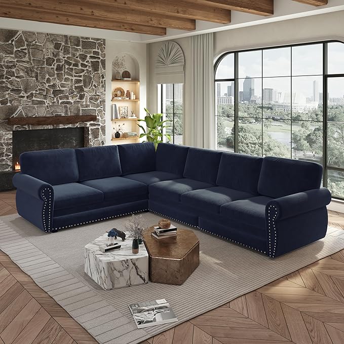 118" L-Shaped Sleeper Couch Bed