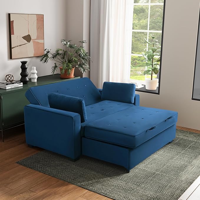 Serta Ainsley 66.5" Convertible Sleeper Loveseat, Full Size, Dreamcoil Comfort