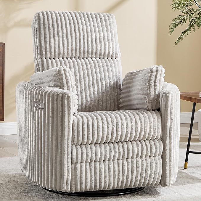 Power Recliner, Nursery Swivel Glider Rocking Chair