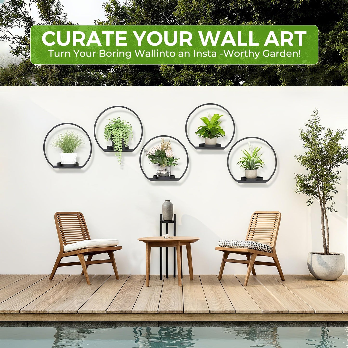 DEMEGA Wall Planters for Indoor Plants,Plant Frames Wall Decor Living Room Plant Stand Hanging Wall Plants Holder to Hold Large Pots Wall Plant Hanger Window Plant Shelves for Outdoor Entryway