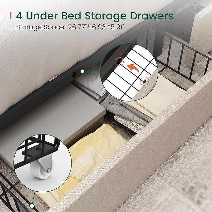 LARMACE King Size Bed Frame