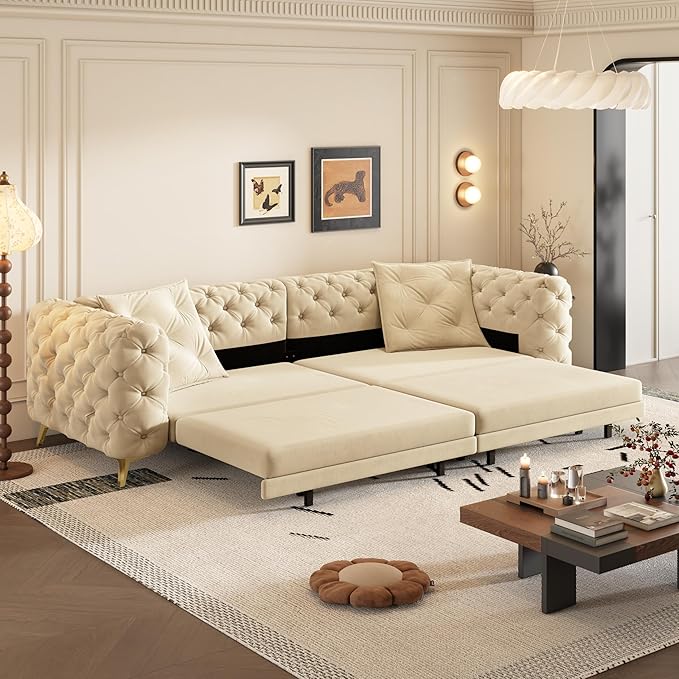 97.7" Convertible Queen Sleeper Sofa