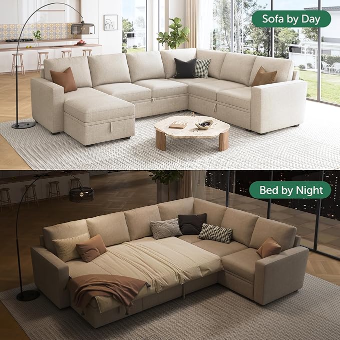 HONBAY Modular Sectional Sleeper Sofa