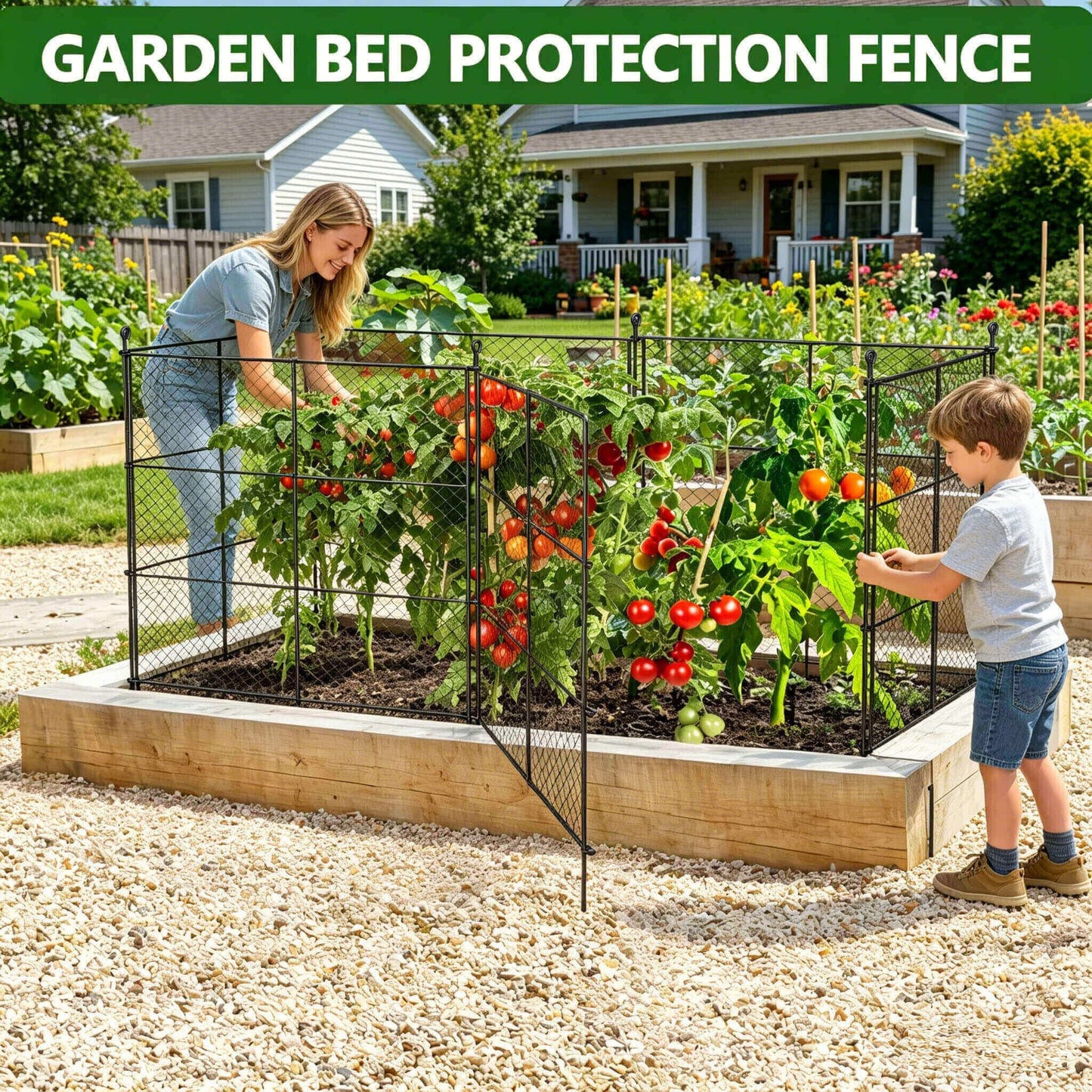 6 Panels Chicken Wire Plant Protectors, 14.26ft(L) x 24in(H) Plant Protectors from Animals, Raised Garden Bed Fencing, Garden Protection Bunny Barricades from Chicken Squirrels for Vegetables