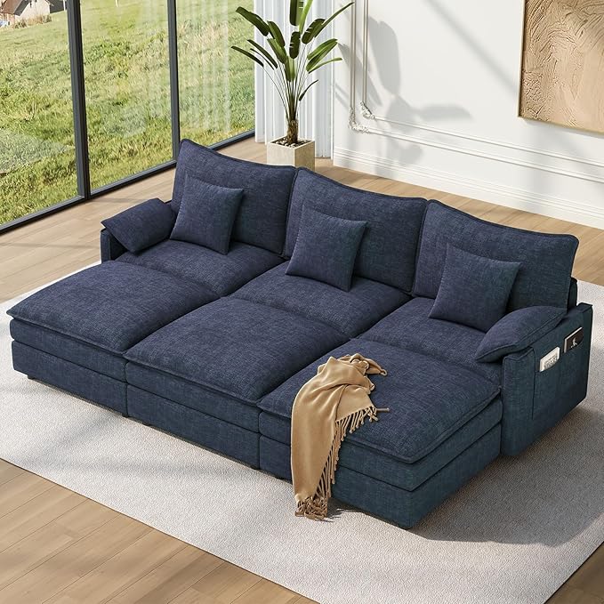 Vesgantti 108" Sectional Sleeper Sofa, 6-Seater Oversized Modular Cloud Couch