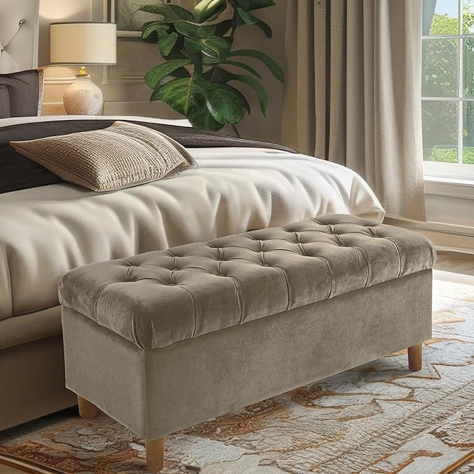 Homepop Home Decor | Tufted Ainsley Button Storage Ottoman Bench