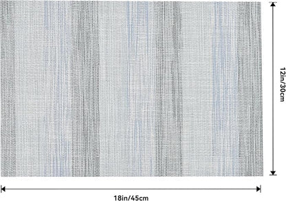 Leetaltree LightSteel Blue Placemats Set of 12 - Heat Resistant Non-Slip Place mats for Dining Table, Washable Durable PVC Vinyl Woven Table Mats（LightSteel Blue, 12）