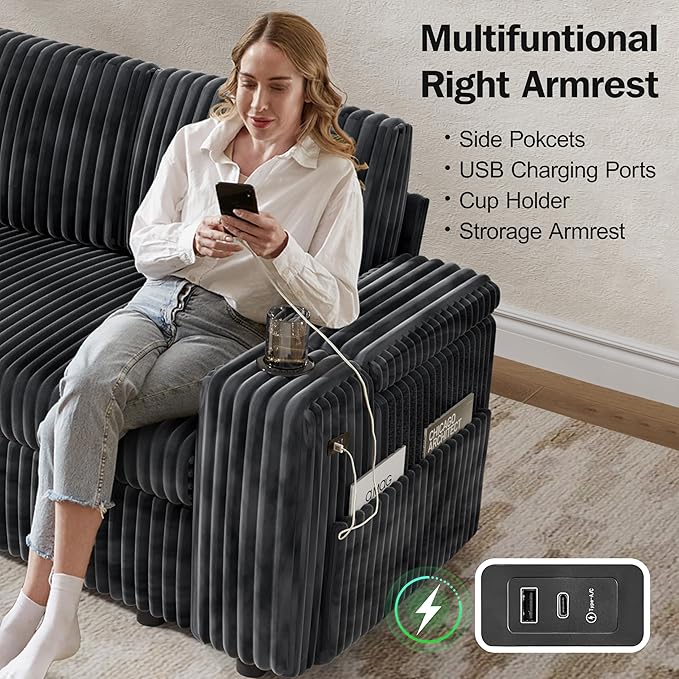 Vipbear 108" Modular Sectional Sleeper Sofa