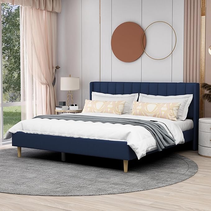 AGARTT Upholstered Platform Bed Frame King Size