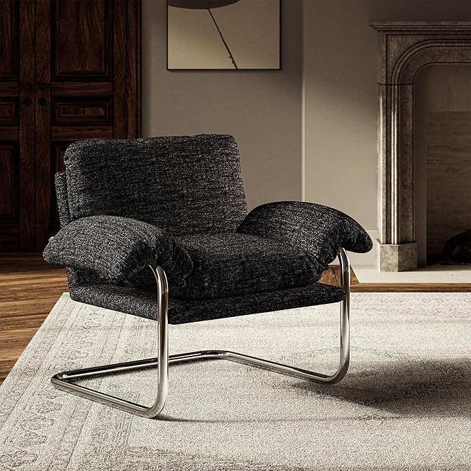 Modway Ansel Boucle Accent Chair in Charcoal