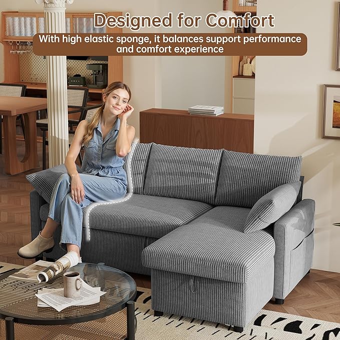 Sofa Bed, Apartment and Sunroom, Dark Gray