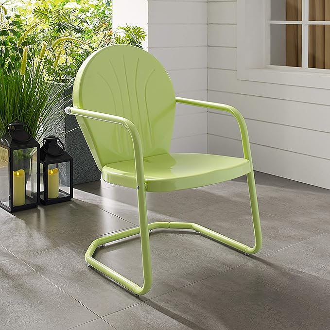 Crosley Furniture Griffith Outdoor Chair, Retro Metal Patio Chairs