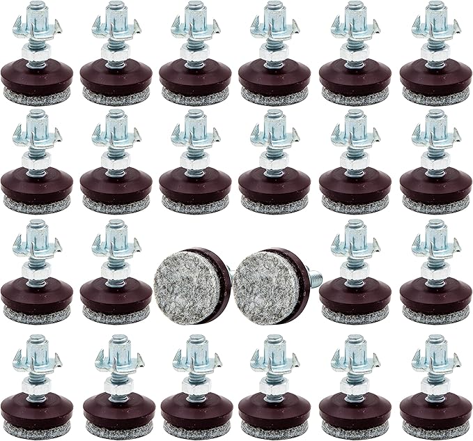 HUAYY 24 Pack Adjustable Furniture Leveling Feet, 1/4-20 Threaded Stem