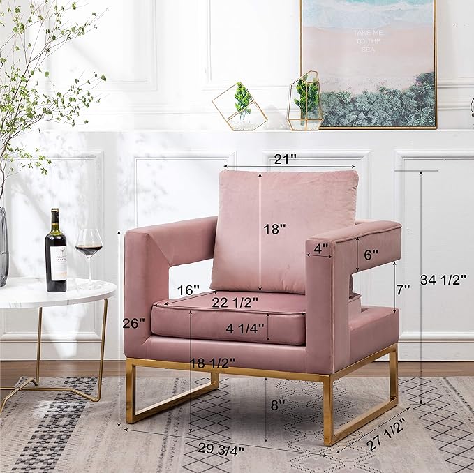 Roundhill Furniture Lenola Upholstered Accent Arm Chair