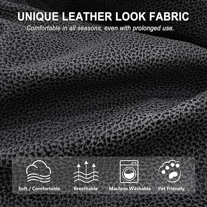 ANARACHON Leather Look Recliner Couch Cover, 8-Pieces Stretch Recliner Sofa