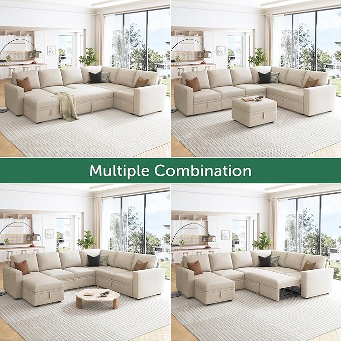 HONBAY Modular Sectional Sleeper Sofa