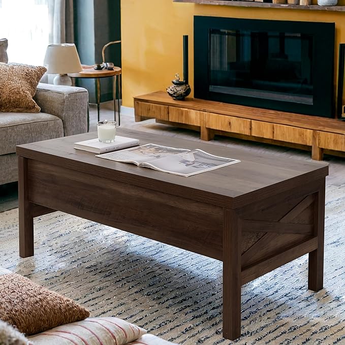 Lift Top Coffee Table with Hidden Compartment, Storage Coffee Table with Lift