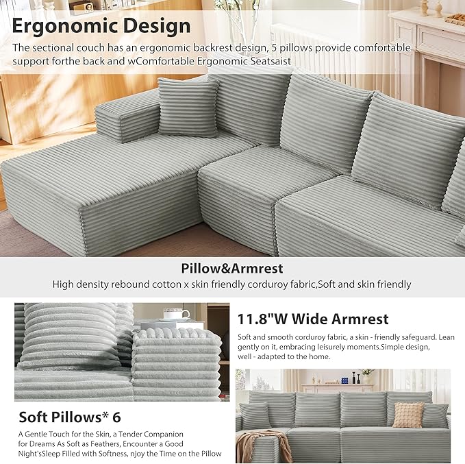 135" Cloud Sectional Couch