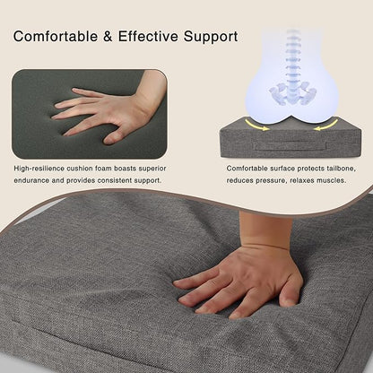 OVOV Recliner Cushions for Elderly 20"x20"x4" Thick Seat Cushion for Recliner Chair Large Square Non Slip Chair Pads with Washable Cover for Armchair Couch Light Grey
