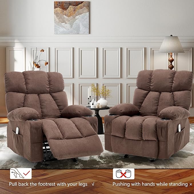 Massage Rocking Recliner Chair, Ergonomic Recliners Sofa